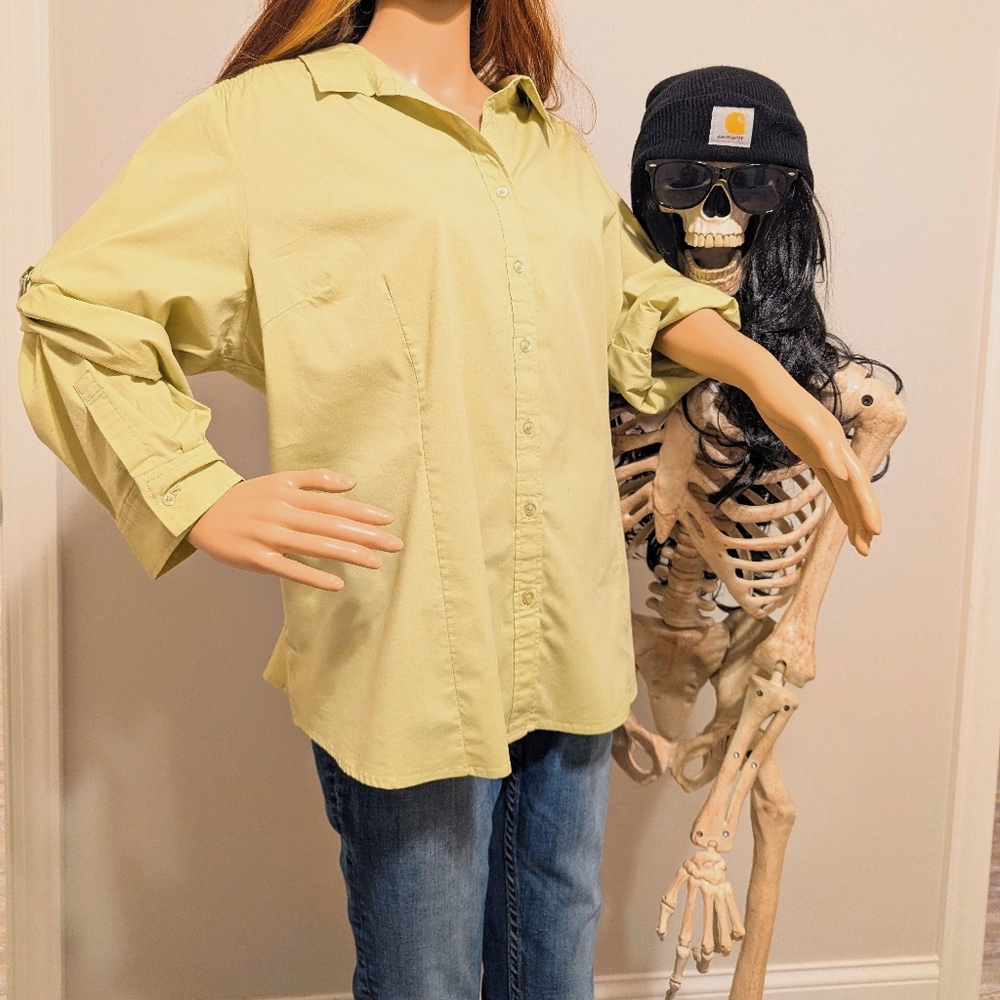 D&Co Light Green Button-Up Shirt